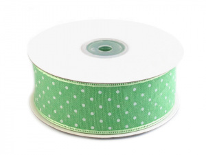 Tkaná bavlněná stuha s puntíky šíře 40 mm