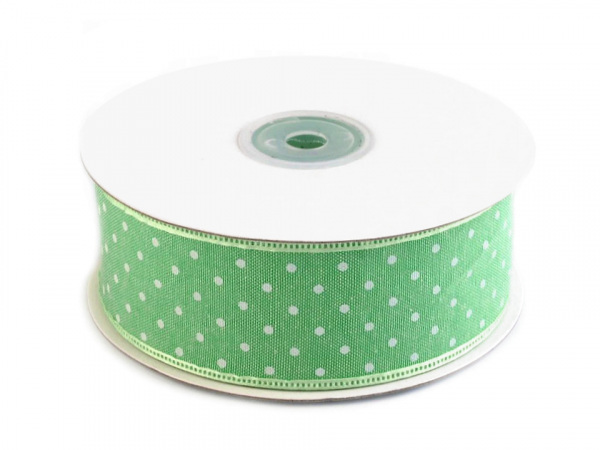 Tkaná bavlněná stuha s puntíky šíře 40 mm