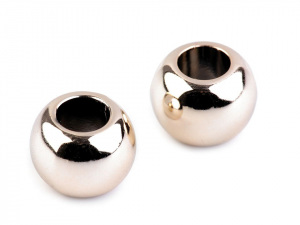 Plastové korálky Metalic s velkým průvlekem 11x15 mm