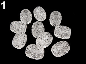 Plastové korálky s velkým průvlekem 13x15 mm