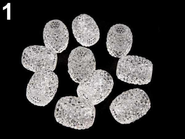 Plastové korálky s velkým průvlekem 13x15 mm
