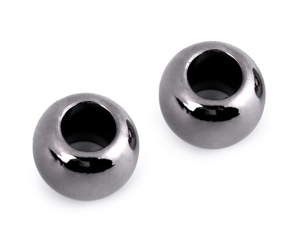 Plastové korálky Metalic s velkým průvlekem 11x15 mm