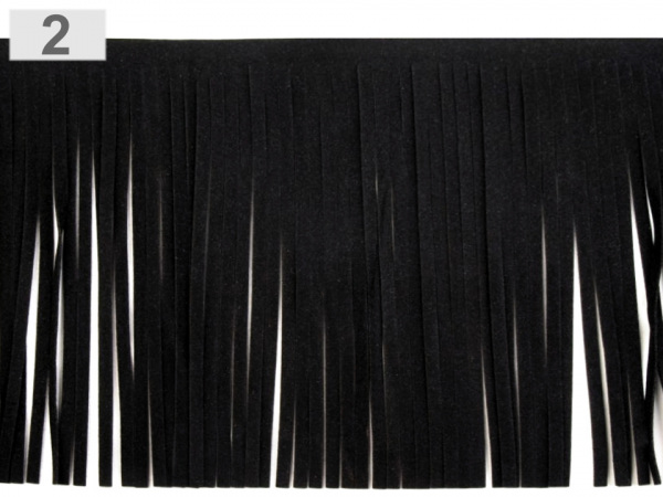 Třásně z eko kůže šíře 15 cm