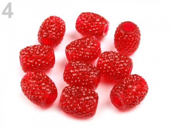 Plastové korálky s velkým průvlekem 13x15 mm