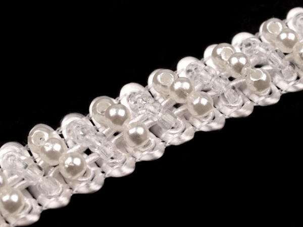 Prýmek šíře 10 mm s perlami