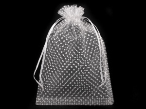 Dárkový pytlík 17x24 cm organza s puntíky