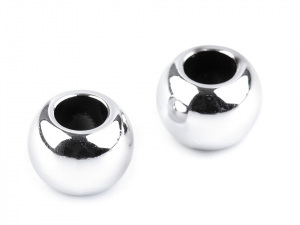 Plastové korálky Metalic s velkým průvlekem 11x15 mm