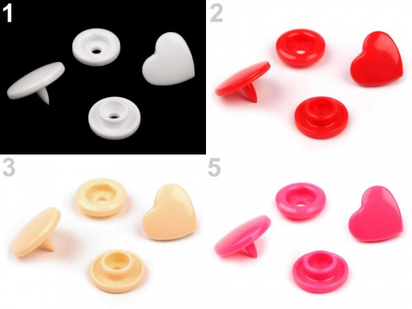 Plastové patentky velikost 20" srdce