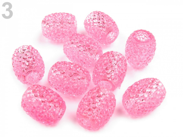 Plastové korálky s velkým průvlekem 13x15 mm