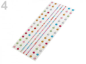 Samolepicí dekorace kamínky a perly na lepicím proužku