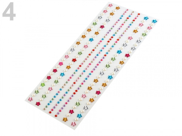 Samolepicí dekorace kamínky a perly na lepicím proužku