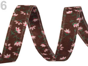 Oboustranná stuha květy šíře 10 mm