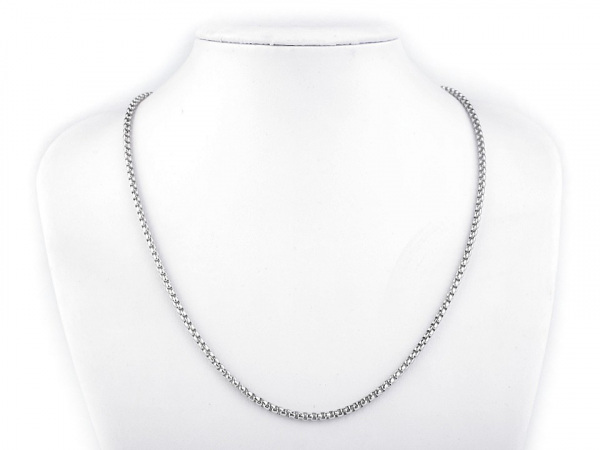 Řetízek z hranatých oček 0,3x50-52 cm z nerezové oceli