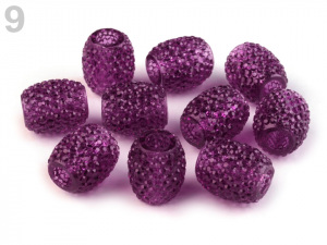 Plastové korálky s velkým průvlekem 13x15 mm