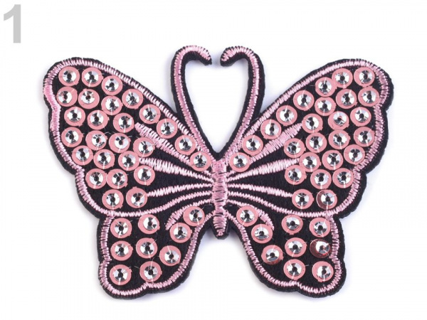 Nažehlovačka motýl s flitry