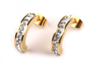 Náušnice s broušenými kamínky z nerezové oceli