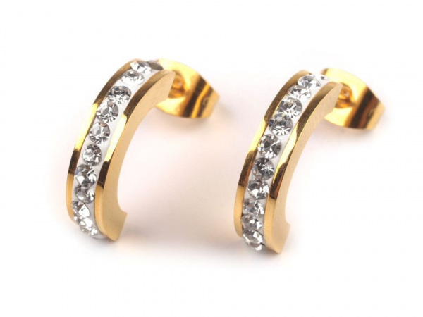 Náušnice s broušenými kamínky z nerezové oceli