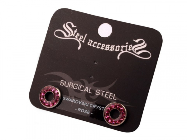 Náušnice Tribal ESSW21 z chirurgické oceli s krystaly Swarovski