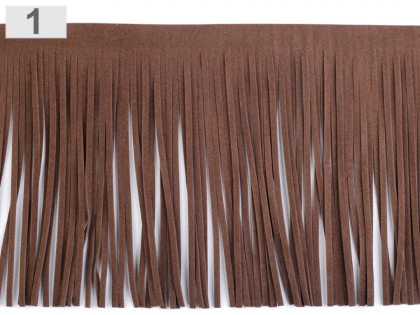 Třásně z eko kůže šíře 15 cm