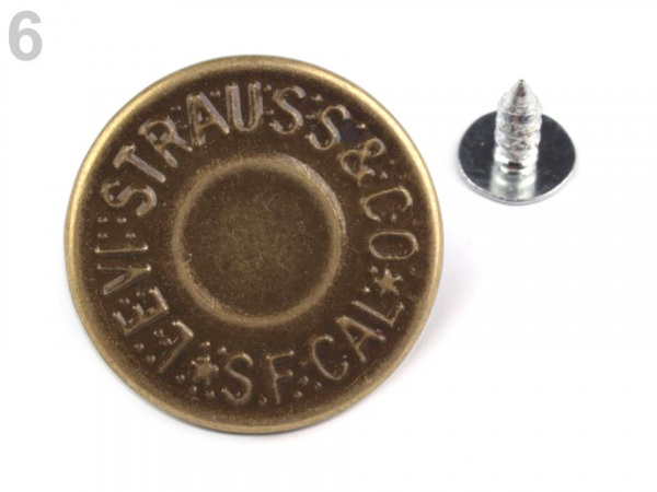 Riflový knoflík Jeans velikost 32"