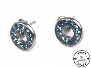 Náušnice Tribal ESSW21 z chirurgické oceli s krystaly Swarovski