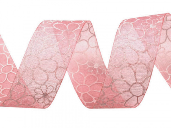 Monofilová stuha květy šíře 26 mm