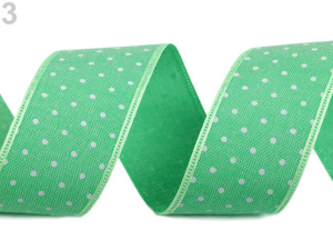 Tkaná bavlněná stuha s puntíky šíře 40 mm