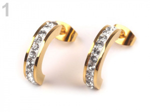 Náušnice s broušenými kamínky z nerezové oceli