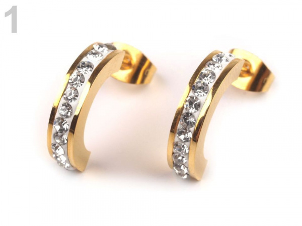 Náušnice s broušenými kamínky z nerezové oceli