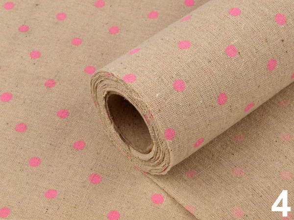 Dekorační látka šíře 36 cm puntíky