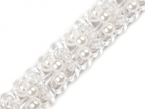 Prýmek šíře 10 mm s perlami