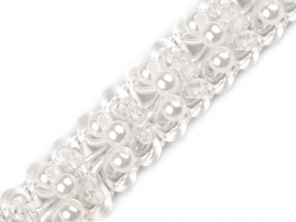 Prýmek šíře 10 mm s perlami