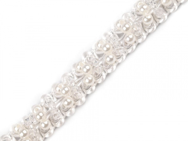 Prýmek šíře 10 mm s perlami