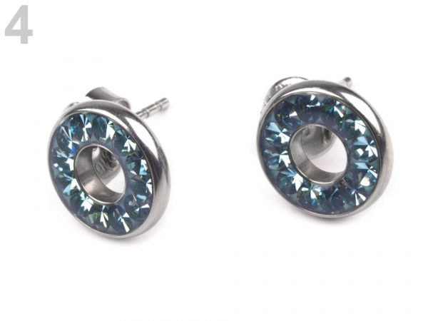 Náušnice Tribal ESSW21 z chirurgické oceli s krystaly Swarovski