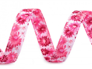 Oboustranná stuha květy šíře 13 mm