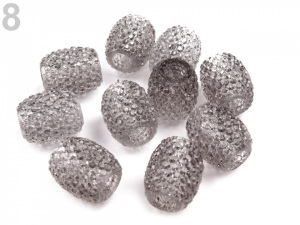 Plastové korálky s velkým průvlekem 13x15 mm