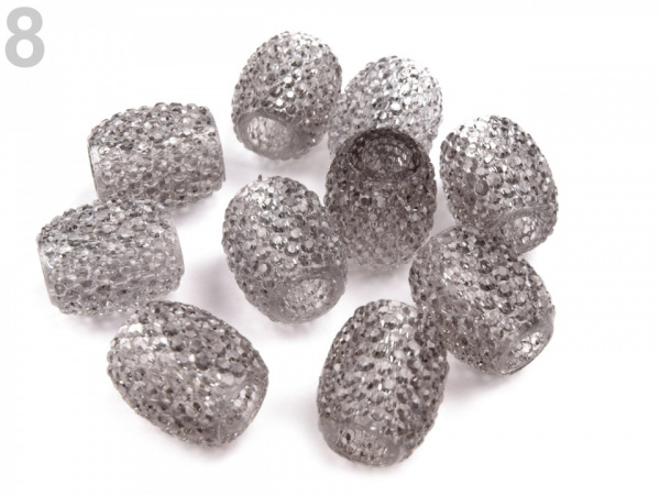 Plastové korálky s velkým průvlekem 13x15 mm