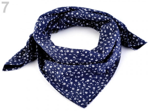 Bavlněný šátek s květy 65x65 cm