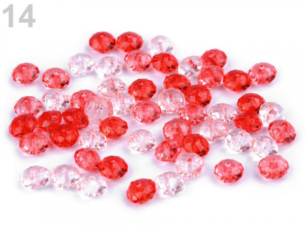 Plastové korálky broušené slavík 6x8 mm