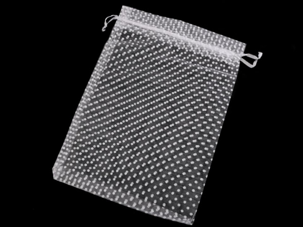 Dárkový pytlík 17x24 cm organza s puntíky
