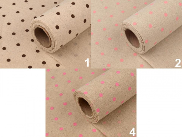 Dekorační látka šíře 36 cm puntíky