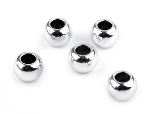 Plastové korálky Metalic s velkým průvlekem 11x15 mm