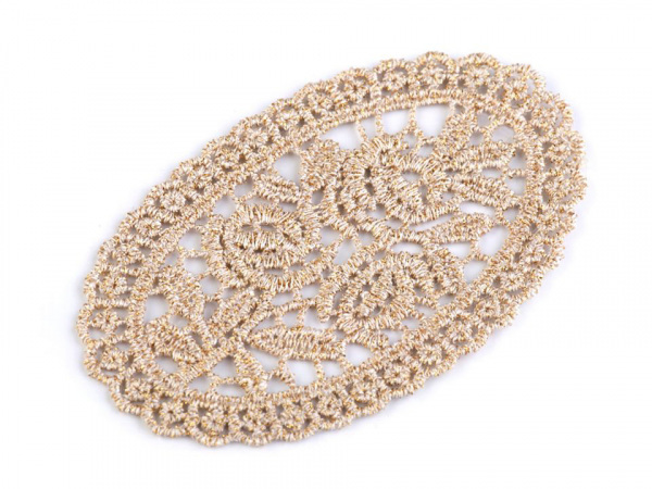 Krajková aplikace / nášivka s lurexem