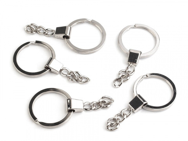 Kroužek na klíče Ø30 mm s řetízkem