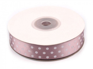 Saténová stuha s puntíky šíře 19 mm