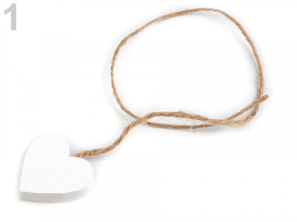 Dřevěné srdce Ø30 mm s provázkem