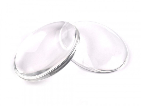 Skleněný kabošon průhledný 30x40 mm