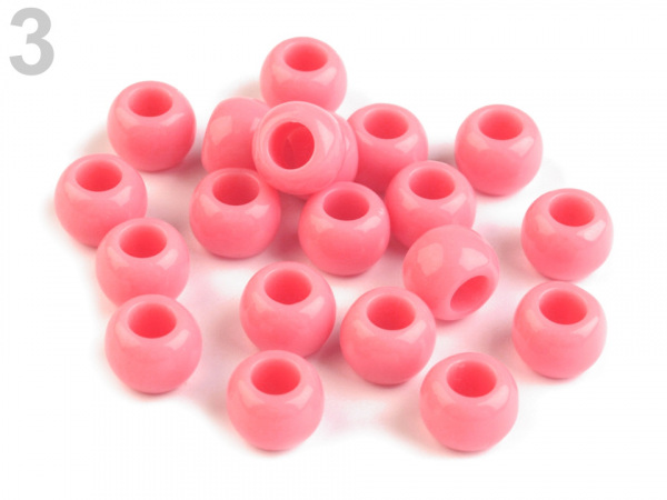 Plastové korálky s velkým průvlekem / plavkové 6x8 mm