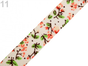 Samolepicí textilní páska šíře 14 mm květy