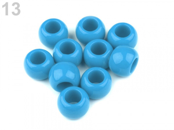 Plastové korálky s velkým průvlekem 11x14 mm